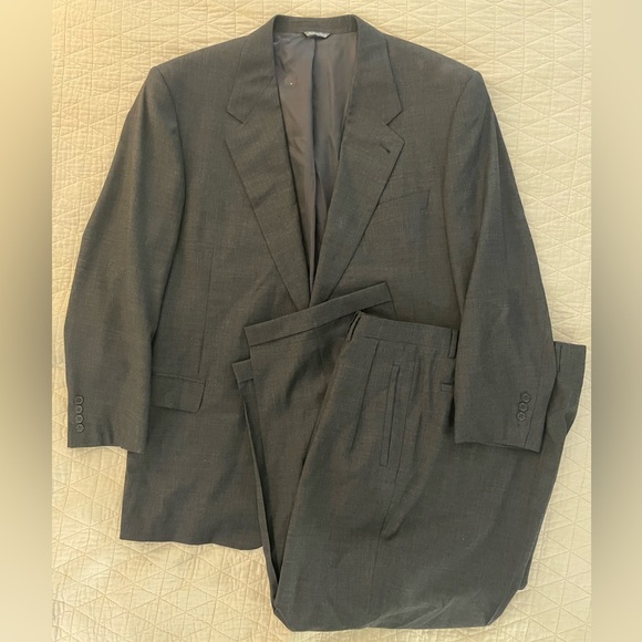 Zanella Made in Italy Vintage Single Breasted Pleated Wool Suit in